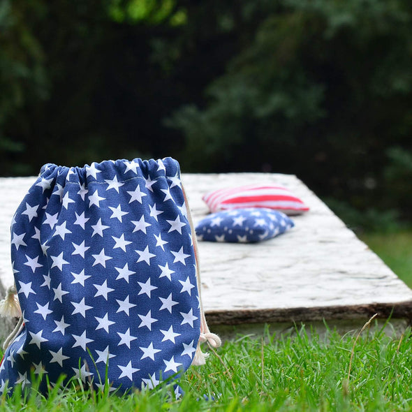 Cornhole Bean Bags Regulation: American Flag Corn Hole Beanbags Toss Game Set 8 Star and Stripes Outdoor Teams Tournament Summer