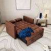 ORRD 3-in-1Faux Leather Sofa Bed with Adjustable Backrest and Hidden Side Table for Living Room 48''