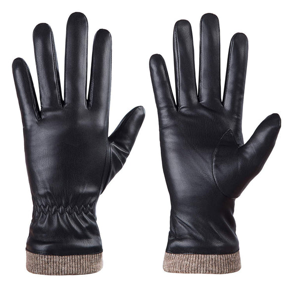 REDESS Winter Leather Gloves for Women, Wool Fleece Lined Touchscreen Gloves
