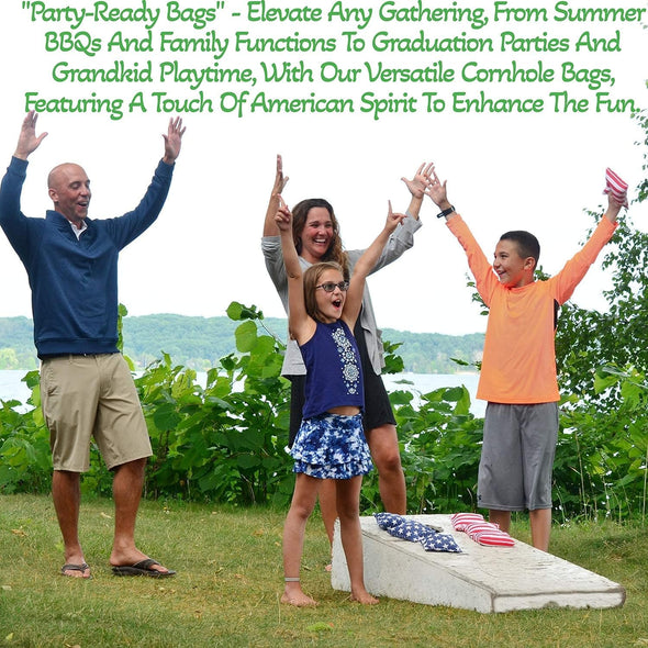 Cornhole Bean Bags Regulation: American Flag Corn Hole Beanbags Toss Game Set 8 Star and Stripes Outdoor Teams Tournament Summer