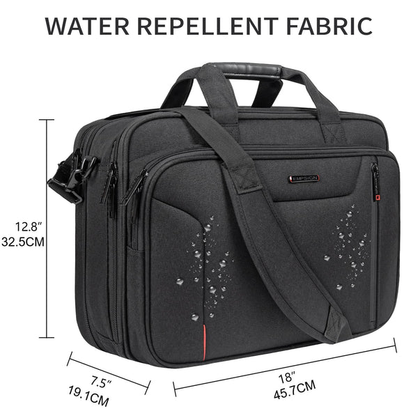 EMPSIGN Laptop Bag Briefcase,Expandable Messenger Bag   Office Carrying Shoulder Bag for Work Business Travel