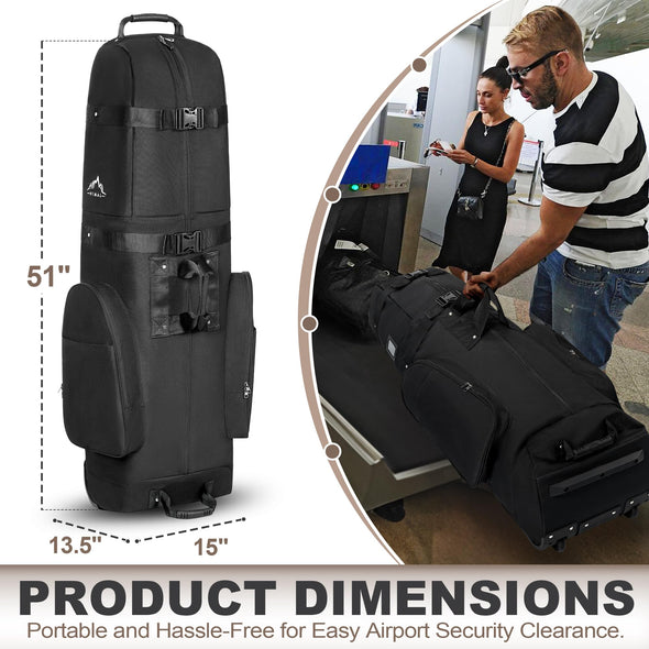 Himal Outdoors Soft Golf Travel Bag Heavy Duty 600D Polyester Oxford Wear with Wheels Universal Size