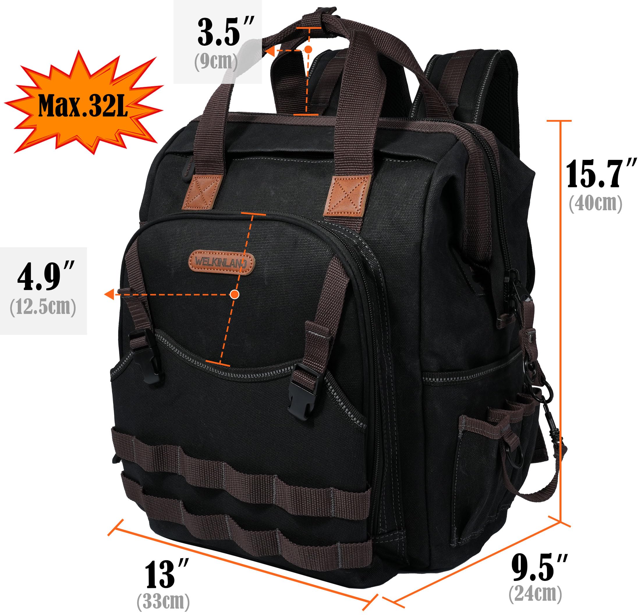 Tool Backpack Sizes WELKINLAND Heavy-Duty Tool Backpack – Kinzd
