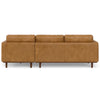 SIMPLIHOME Morrison Mid Century Genuine Leather Sectional Sofa, Sienna Full Grain Leather