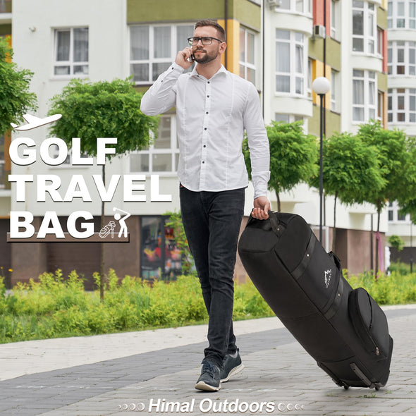 Himal Outdoors Soft Golf Travel Bag Heavy Duty 600D Polyester Oxford Wear with Wheels Universal Size