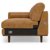 SIMPLIHOME Morrison Mid Century Genuine Leather Sectional Sofa, Sienna Full Grain Leather