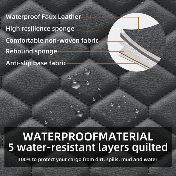Elantrip 2PCs Front Car Seat Covers Leather Waterproof Seat Protector Universal fit for Most Cars SUVs and Trucks Black