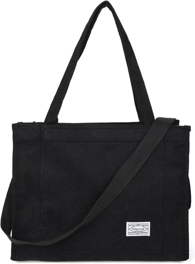 Valleycomfy Tote Bag for Women Corduroy Crossbody Tote Bag Purse Women Travel Shoulder Bags Work Handbags Everyday Hobo Bag