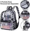 Clear Mini Backpack for Stadium Events 12X12X6 Small Transparent Backpacks Plastic See through Clear Bag for Concerts Work Festival Security Travel