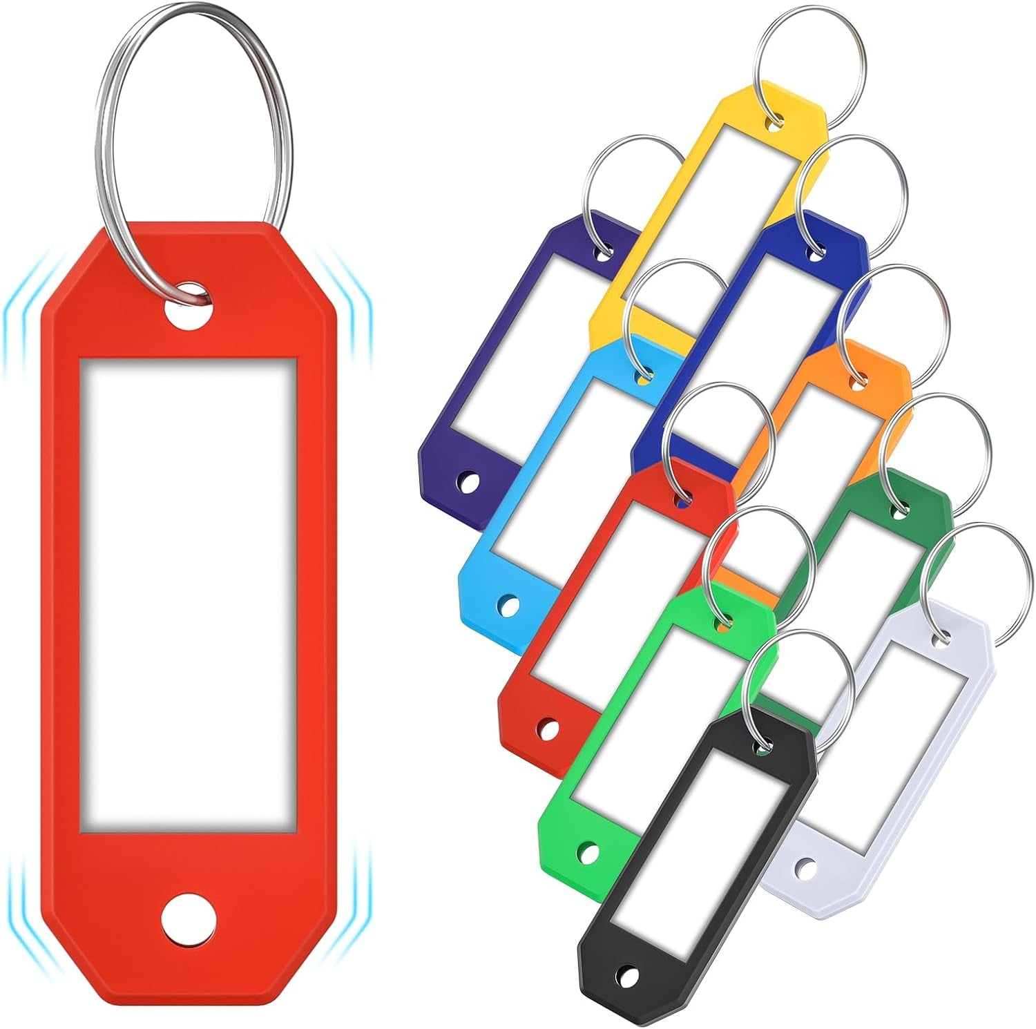 Key Tags Dimensions Ttstar Hexagon Key Tags with Labels – 10 Pack Color-Coded Keychain Tag ...