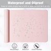 Hsurbtra Desk Pad, 30" X 14" PU Leather Desk Mat, XL Extended Mouse Pad, Waterproof Desktop Blotter Protector, Non-Slip Ultra Thin Large Laptop Keyboard Writing Mat for Office Home, Pink
