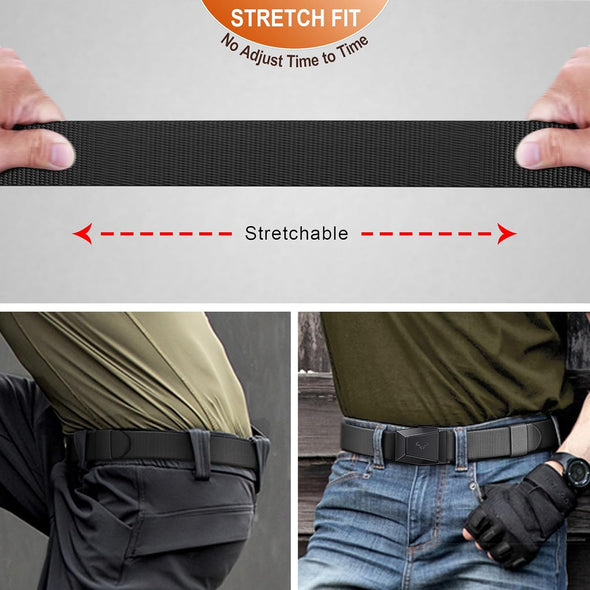 BULLIANT Men Belt 2 Pack,Nylon Web Holster Belt Stretch for Gift Men Outdoor Work Sports Hunting Hiking,Quick Release