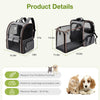 Lekebobor Large Cat Backpack Carrier Expandable Pet Carrier Backpack for Small Dogs Medium Cats Fit up to 18 Lbs, Dog Backpack Carrier, Foldable Puppy Backpack Carrier for Travel, Hiking,Grey