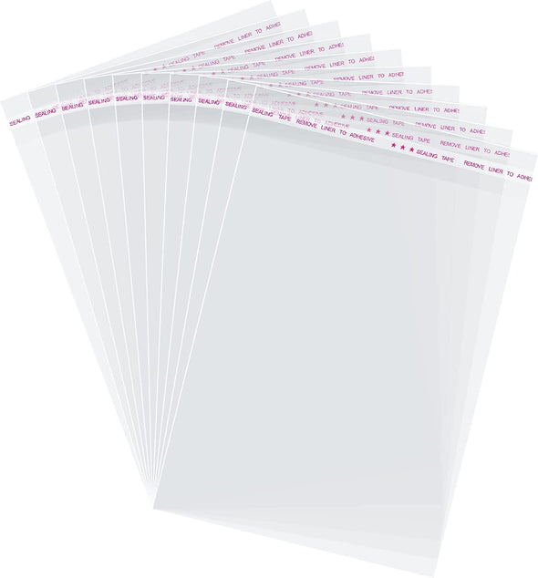 Morepack Self Sealing Cellophane Bags,6X9 Inches 200 Pcs Clear Cookie Bags Resealable Cellophane Bag for Packaging Cookies,Favors,Products,Candy