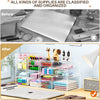 Makeup Organizer Storage with 16 Drawers, 4 Pcs Desktop Office Supplies, Desk Organizers, Clear Accessories, Dustproof Drawer and for Make Up, Jewelry, Pen, Stationary ZMSN1930