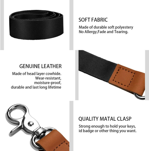 AZEAM Black Lanyard Holder with Metal Clasp, ID Badges Cool Lanyard for Men Women, Long Neck Teacher Lanyard for Card Holder Car Keys, Wallet, Key Chain
