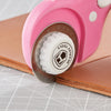 45Mm Rotary Cutter with 5Pcs Extra Blades, Ergonomic Handle Rolling Cutter with Safety Lock for Fabric, Leather, Crafting, Sewing, Quilting, Fabric Rotary Cutter Perfect for Left & Right Hand(Pink)