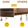 Ourwarm Wall Mounted Key Holder/Hangers for Wall Decorative with 5 Key Hooks, Wooden Mail Rack Organizer with Shelf, Rustic Home Decor for Entryway Mudroom Hallway Office, Brown