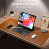 Aothia Leather Desk Pad Protector, Mouse Pad, Office Desk Mat, Non-Slip PU Leather Desk Blotter, Laptop Desk Pad, Waterproof Desk Writing Pad for Office and Home (Brown,23.6" X 13.7")