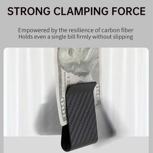 Carbon Fiber Wallet Money Clip for Cash and Credit Card, Super Slim & Light Minimalist Holder Clip for Men