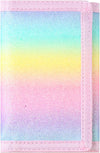 RFID Kids Wallets for Girls, Little Girls Wallet for Kids, Cute Wallet for Teen Girls, Toddler Wallet for Girls with Magic Sticker, Teen Girl Wallet with Coin Pocket (Rainbow Glitter 01)