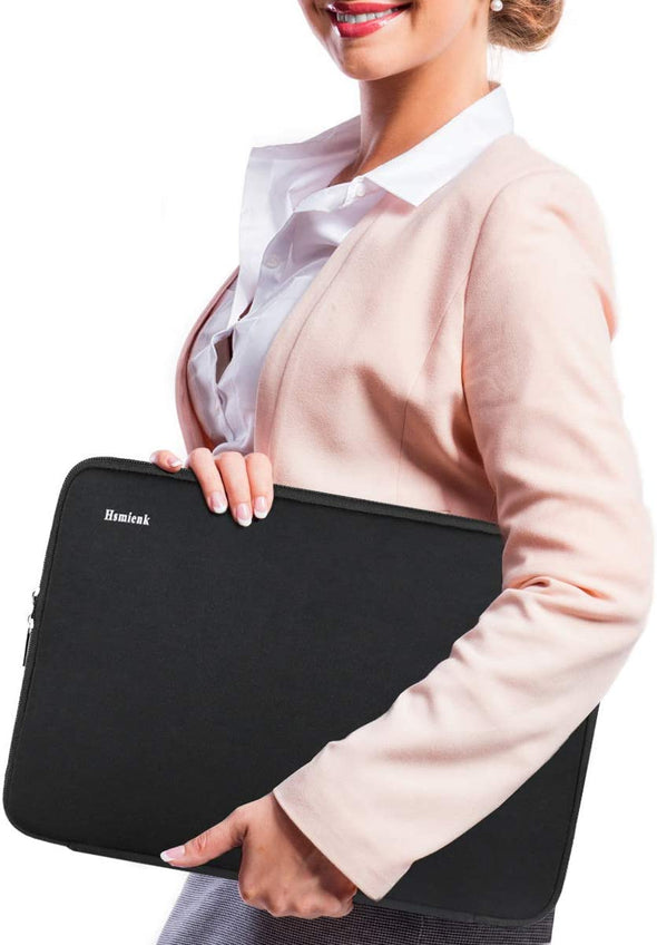 Hsmienk Laptop Sleeve, 15.6 Inch, Durable Shockproof Protective Cover, Compatible with HP, ASUS, Lenovo, Acer, Notebook, Computer, Black