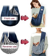 Pet Dog Sling Carrier for 3-10 Lbs Pet,Dog Purse Pouch,Dog Satchel,Reversible Unadjustable Strap Travel Hand-Free Safe Bag Small Puppy Backpack (Dark Blue)