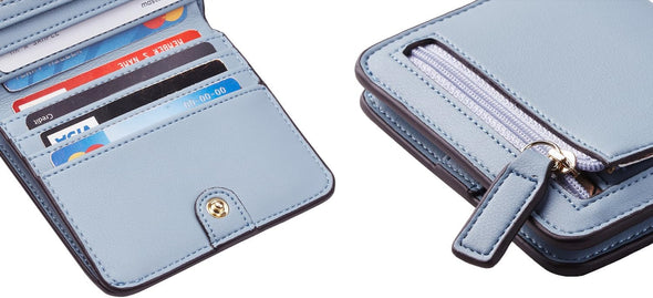 Toughergun Wallet Women Rfid Blocking Small Compact Bifold Luxury Leather Pocket Wallet Ladies Mini Purse with ID Window