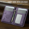 Defencase for Magsafe Wallet Magnetic Card Holder RFID Blocking, PU Leather Minimalist Phone Wallet Compatible with Magsafe Phones and Cases for Iphone 16/15/ 14/13/ 12/ Pro/Max/Plus, Purple
