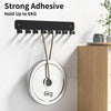 Pickpiff 1 Pack Key Holder for Wall Adhesive, Key Hooks with 8 Hooks Wall Mounted, Black Key Hangers for Wall Decor No Drill for Living Room, Kitchen, Office