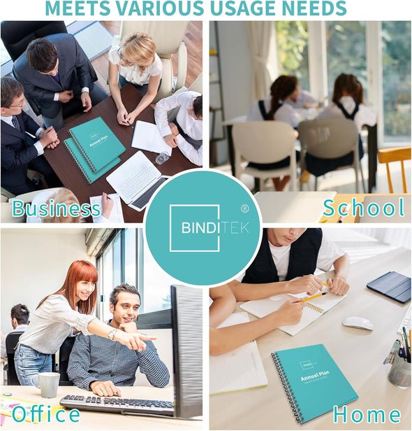 Binditek 100 Pack 8Mil PVC Clear Binding Presentation Covers, Letter Size, 8.5 X 11 Inches, Square Corners, Un-Punched, Office Supplies