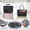 RAINSMORE Teacher Tote Bag 15.6 Inch Laptop Bag for Women Work Bags Laptop Tote Nurse Bag Professional Computer Messenger with Insulated Pocket, Laptop Briefcase for Office, College, Nursing, Black