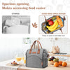 LOKASS Insulated Lunch Bag for Women & Men - Reusable 10 L Lunch Box for Women - Leakproof Tote Cooler Bag for Adults Work, Beach, Travel, Picnic (Grey)
