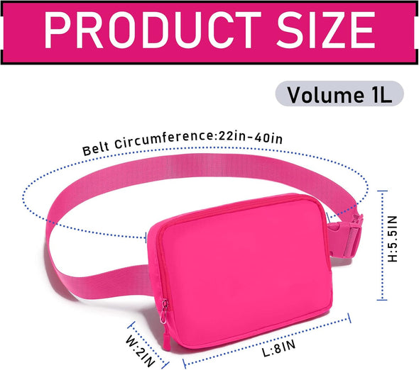 Amazerbst Everywhere Belt Bag & Fanny Pack, 40 Inch Adjustable Strap, Waterproof for Women & Men