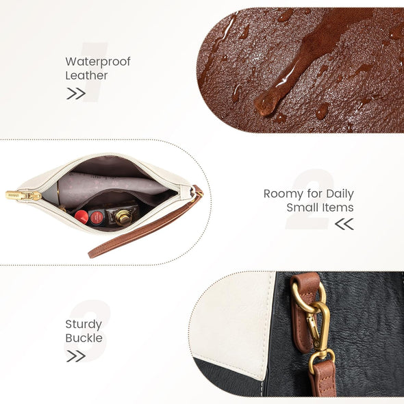LOVEVOOK Laptop Bag for Women, 15.6 Inch Work Bags for Women, Vintage Leather Laptop Tote Bag, Waterproof Computer Bags with Clutch Purse, Large Capacity Briefcase, Business Office Handbag for Work