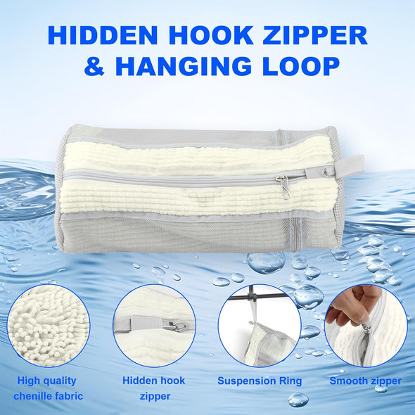 Shoe Washing Bags for Washing Machine – Durable Shoe Washing Machine Bags for All Shoe Types Sizes (Large White 2PCS）