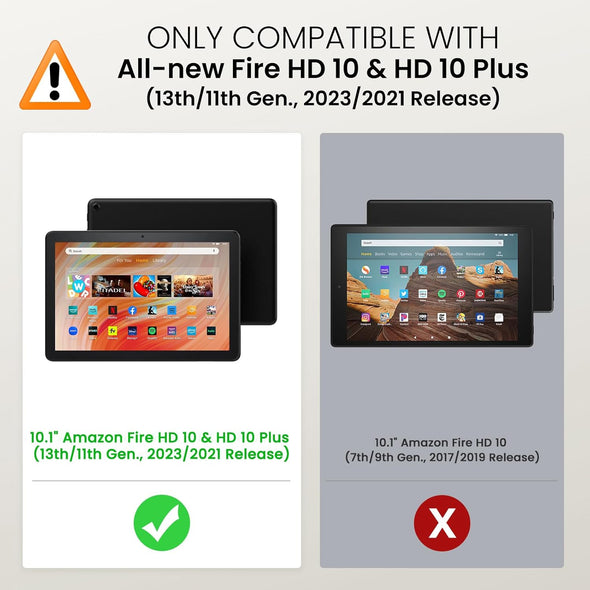 Moko Case Fits All-New Amazon Kindle Fire HD 10 & 10 plus Tablet (13Th/11Th Generation, 2023/2021 Release) 10.1" - Slim Folding Stand Cover with Auto Wake/Sleep, Black