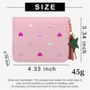 Womens Wallet with Zipper, PU Leather Women'S Wallet with Card Slots, Credit Card Holder Small Wallet with Heart-Embroidery Cute Wallet with Star Tassels Pendant