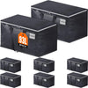 Moving Boxes Heavy Duty Moving Bags with Strong Zippers and Handles Collapsible Moving Supplies, Storage Totes for Packing & Moving Storing 93L,8-Pack