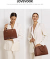 LOVEVOOK Purses and Handbags for Women, Vintage-Style Leather Top Handle Shoulder Bag Satchel Tote Crossbody Purse for Ladies