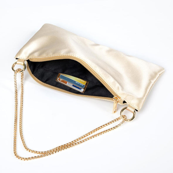 Women Satin Evening Handbag Wedding Prom Clutch Purse Formal Cocktail Party Clutches Shoulder Bag with 2 Bag Chains