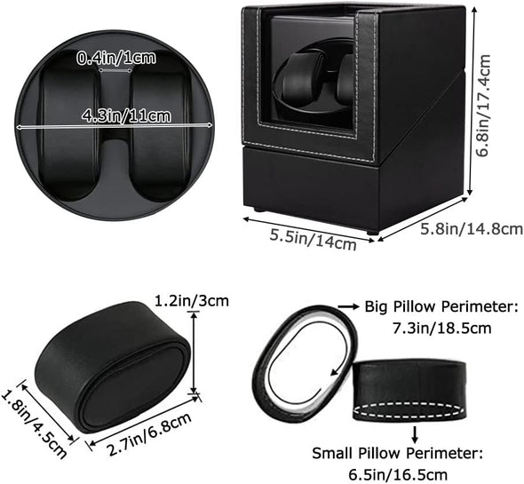 Watch Winder for Automatic Watches,Automatic Watch Winder Box,Double Watch Winder for Women'S and Men'S Watches with Quiet Japanese Mabuchi Motor