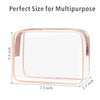 Clear Makeup Bag - TSA Approved Toiletry Bag for Travel Size Toiletries, Travel Clear Toiletry Bag Quart Size Bag, Carry on Airport Airline Compliant Bag, Rose Pink(For Age 12 or Above)