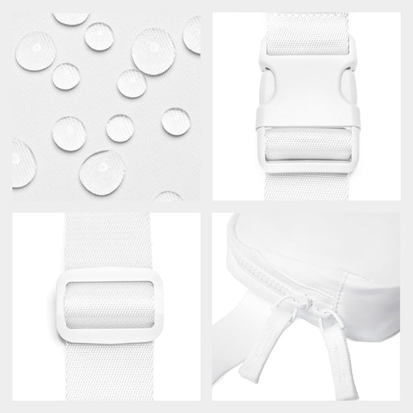 Belt Bag for Women Two-Way Zipper Cross Body Fanny Pack Fashion Waist Packs Everywhere Belt Bag with Adjustable Strap Gifts for Teen Girls Women Men (White)