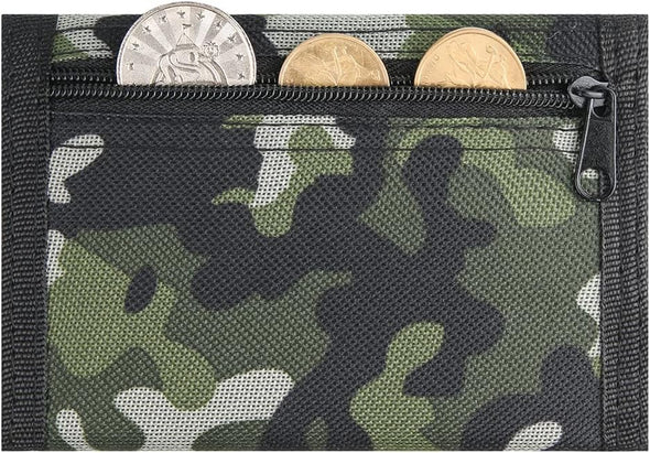 Camo Kids Wallet for Boys Girls Teen, Cheap Little Boys Wallet for Kids Ages 4-5-6-7-8-9-10-12, Camouflage Youth Wallets W/Zipper Coin Pocket, Tri Fold Child Childrens Wallet Novelty Birthday Gift