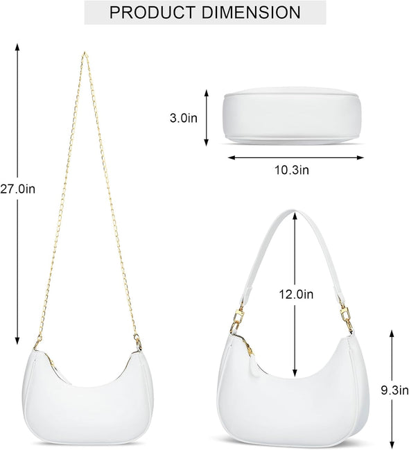 KKXIU Shoulder Bag for Women Small Purse Cute Clutch Hobo Handbag Trendy Crescent Bag