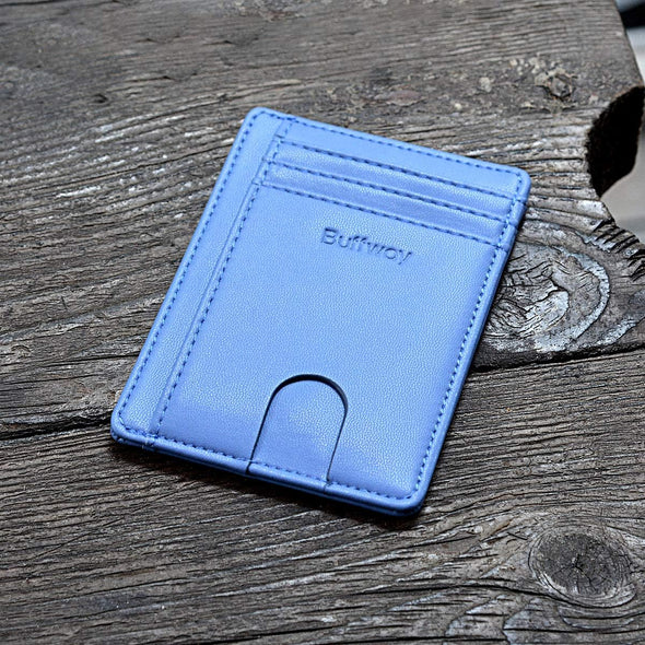 Buffway Slim Minimalist Front Pocket RFID Blocking Leather Wallets for Men and Women