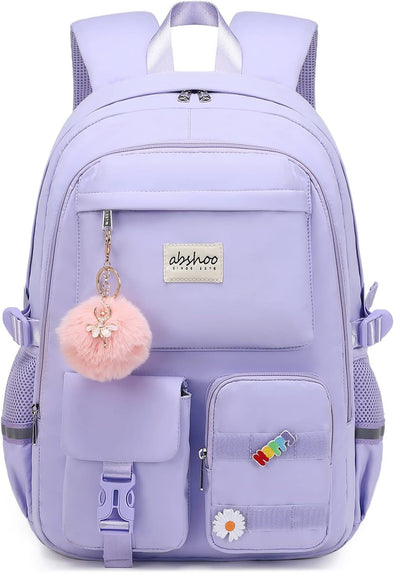 Abshoo Big Student Laptop Backpack for College Women Middle High School Teen Girls Bookbag Travel Daypack (Purple)