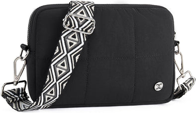 Telena Crossbody Bags for Women Cross Body Purse with Guitar Strap Lightweight Puffer Shoulder Bag for Travel