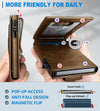 Airtag Wallet Mens Wallet with Money Clip Gift Boxed,Slim Front Pocket Wallet RFID Blocking Pop-Up Card Case in Magnetic Leather Flip